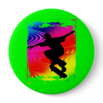 Skateboarding on Rainbow Grunge Buttons