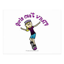 Skateboarding para mujer ligero tarjetas postales