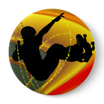 Skateboarding Silhouette in the Bowl Pinback Buttons