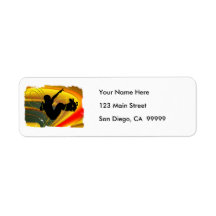 Skateboarding Silhouette in the Bowl Return Address Label
