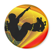 Skateboarding Silhouette in the Bowl Magnets