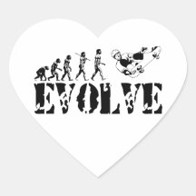 Skateboarding Skateboard Evolution Sport Art Heart Stickers
