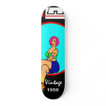 SKATEBOARDS PIN-UP GIRL vintage 1950
