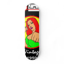SKATEBOARDS PIN-UP GIRL vintage 1950
