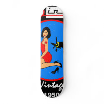 SKATEBOARDS PIN-UP GIRL vintage 1950