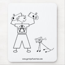 Skater and dog mousepad mousepads