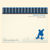 Skater Boy Customized Flat Note Cards (blue) invitations