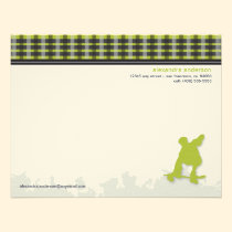 Skater Boy Customized Flat Note Cards (lime) invitations