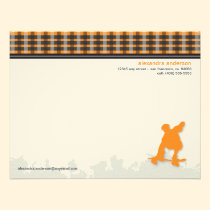 Skater Boy Customized Flat Note Cards (orange) invitations