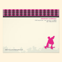 Skater Boy Customized Flat Note Cards (pink) invitations