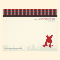 Skater Boy Customized Flat Note Cards (red) invitations