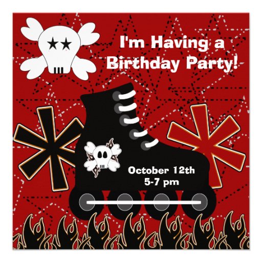 Skater Dude Birthday Party Invitation