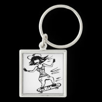 Skater girl keychains