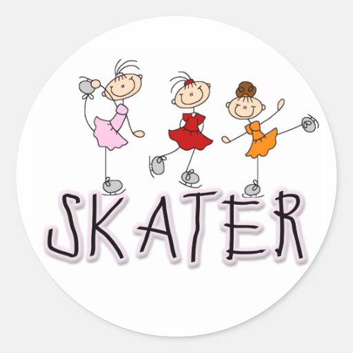 Skater Girl Stick Figures Sticker Zazzle