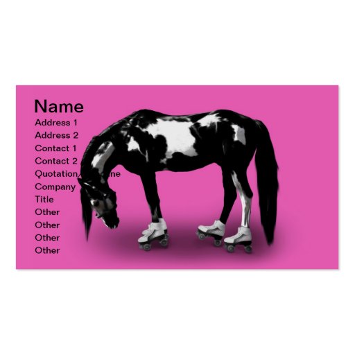 Skater Horse Business Card Template (front side)