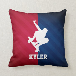 Skater; Red, White, and Blue Throw Pillows