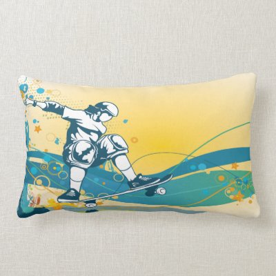 skater sk8 vector art throw pillows Mojo_throwpillow