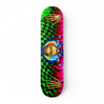 Skatersollie Names Skull Blue Toy Blocks Skateboard Deck
