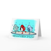 Skating Birdies cards by whupsadaisy Skating Birdies cards