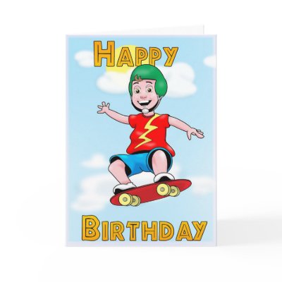 Skating Birthday Greeting Cards by Simon01