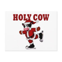 Skating Christmas Cow Post Cards