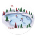 Skating Christmas Label stickers