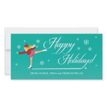 Skating Happy Holidays on Ice Picture Card