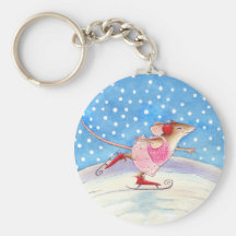 Skating mouse keychain