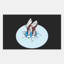 Skating On Thin Ice Rectangular Sticker