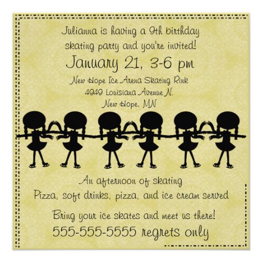 Skating Party Birthday Invitation