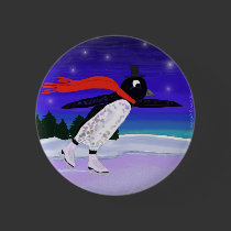 Skating Penguin buttons