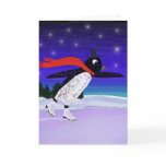 Skating Penguin Greeting Card
