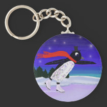 Skating Penguin keychains