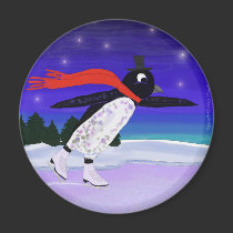 Skating Penguin magnets
