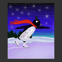 Skating Penguin posters