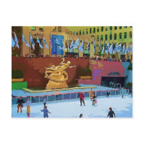 Skating Rink, Rockefeller Center, New York City postcards