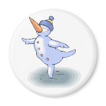 Skating Snowman magnets