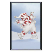 Skating Snowman Stationary Customized Stationery