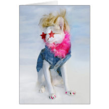 Skeezix in Hair and Shades Greeting Card