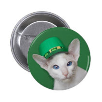 Skeezix McCat St. Patrick's Day Button buttons