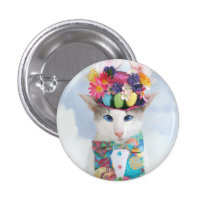 Skeezix the Cat Easter Bunny Button buttons
