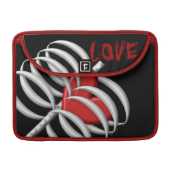 Skeletal Encased Red Love Heart Sleeve For MacBooks