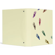 skeletal foot prints solid multicolored vinyl binder