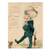 Skeletal Officer Postcard