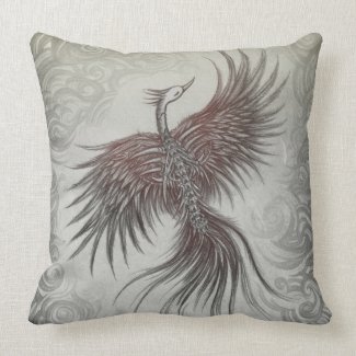 Skeletal Phoenix Pillow