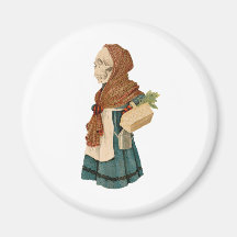 Skeletal Vegetable Lady Refrigerator Magnets