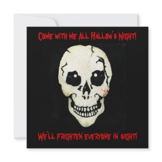 Skeleton All Hallow's Night Halloween Invitation invitation