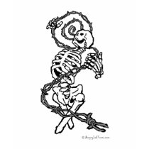 Skeleton and Barbed Wire Tattoo T-shirt by AngryInkTees Skeleton and Barbed Wire Tattoo T-shirt