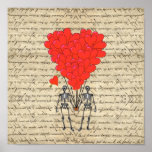Skeleton and heart posters