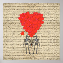 Skeleton and heart posters